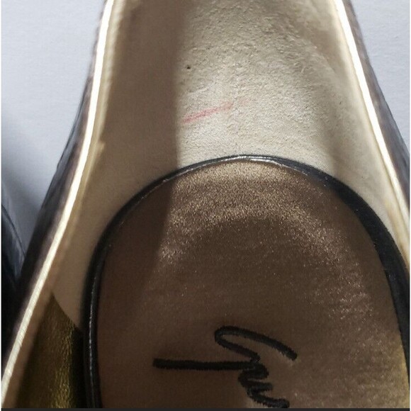 Giuseppe Zanotti Brown Embossed Leather Round Toe VICINI Pumps Heels Size 37.5 - Picture 7 of 12